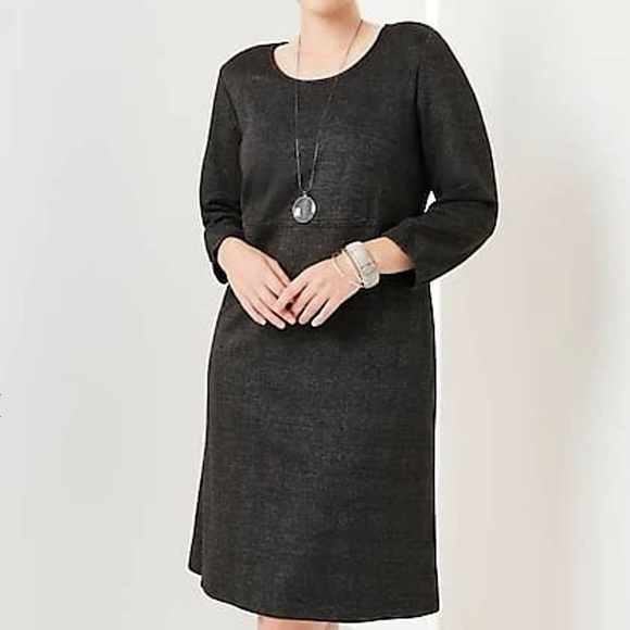 J. Jill Wearever Collection Fit & Flare Dress Black and Grey Women’s Size Medium - Picture 1 of 13